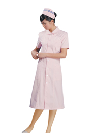 立領粉色短袖護士服TMHSF-040